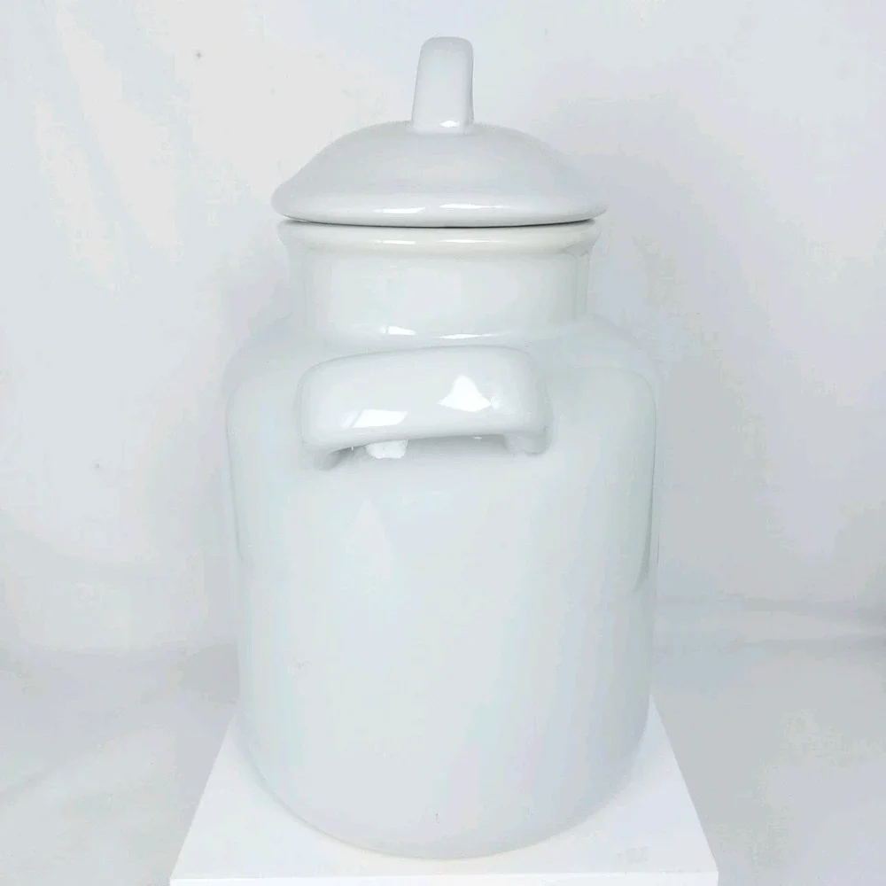 Vtg Hallmark Christmas Teddy Bear Holly Canister Jar Lid‎ Handles 9